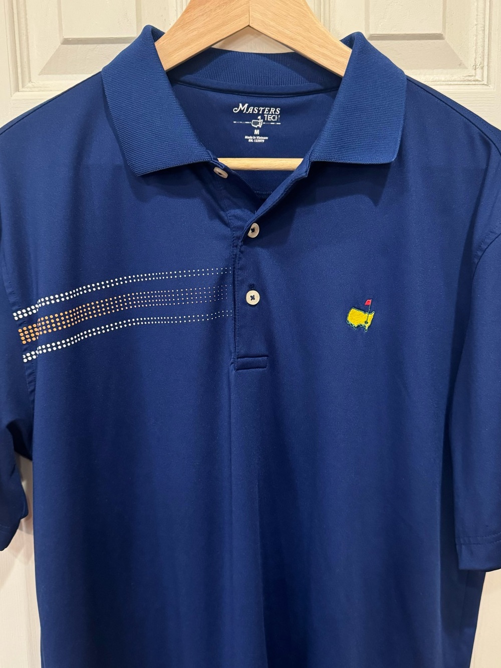Masters Blue and Gray Striped Polo Shirt
